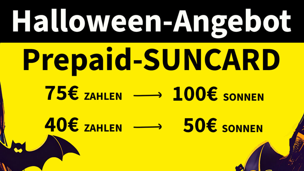 Halloween-Angebot zur Prepaid.SunCard im Sonnenstudio